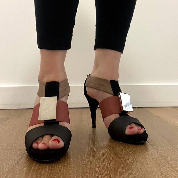 Pierre Hardy Suede Colorblock Pattern Sandals used - Picture 6 of 15